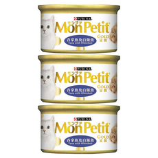 貓倍麗 金罐 85g 3罐 貓咪濕糧 成貓專用, 鮮嫩鮪魚銀魚