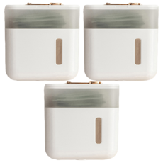 懶角落 多功能浴室壁掛抽取式紙巾盒, 透灰, 3個