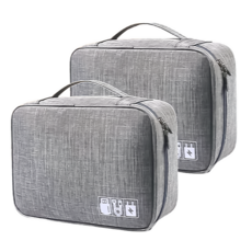 3C防震收納包 帆布材質 24.5 x 2 x 18cm, 質感灰, 2個