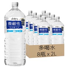 多喝水 微鹼性竹炭離子水, 2L, 8瓶