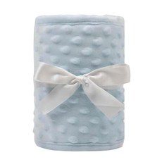 Vanibaby 嬰兒床防咬布圍3件組, 粉藍豆豆絨, 1組