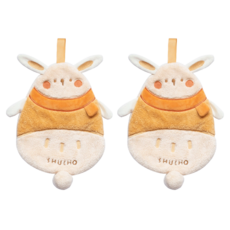 SHUEHO 樹可 小動物珊瑚絨擦手巾 小兔兔 高克重柔軟細膩 複合內裏設計, 2條