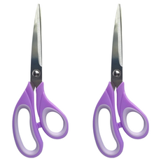 CLARE 萬用型 事務剪刀 21cm, 2支, 紫色 + 銀色