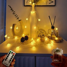 氣氛燈串 10m 100入+遙控器+USB充電轉換器, 暖光