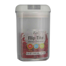 Felli 飛綠 Flip-Tite 易百拉方密封罐, 0.8QT/800ml, 不含BPA, 易開, 節省空間, 850ml, 1個