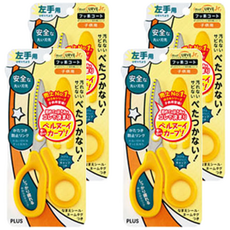 플러스 핏트컷 커브 주니어가위 왼손잡이용 SC-145ML, 옐로우, 4개