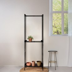 아임랙 녹방지 철제 화분선반 슬림랙 400 x 300 x 1500 mm + 휨방지 보강대 세트, 무드블랙, 3단