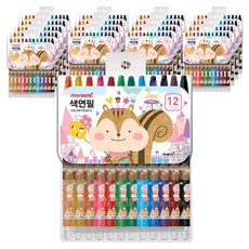 monizoo 自動式彩色鉛筆 粉色, 12色, 18個