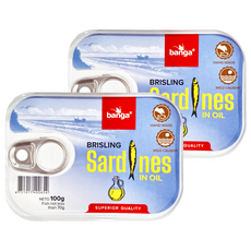 Banga 油漬沙丁魚 100g 手工製作 野生捕撈, 2罐