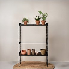 아임랙 녹방지 화분선반 슬림랙 800 x 250 x 1200 mm, 무드블랙, 2단