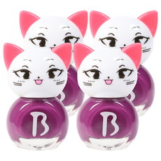 Bobly Kids 美甲貓貼紙型兒童美甲, 紫色的, 4個