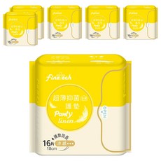 Finetech 釩泰 超薄抑菌涼感護墊 加長型, 18cm, 16片, 6包