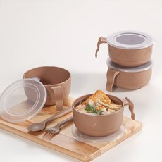 Atti Home Alder Plate 穀物碗 + 蓋套裝, 摩卡, 4套