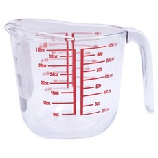 SL 強化玻璃量杯 耐熱玻璃 供食品接觸使用 可重複使用, 透明色, 1L, 1個