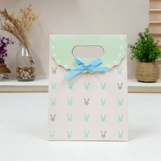 ABM 손잡이종이 쇼핑백 큐티래빗 10p, 혼합 색상, 10개