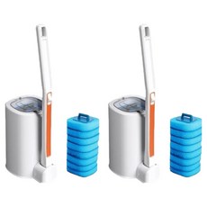 拋棄式馬桶刷 ABS/海綿材質, 橘色, 2個