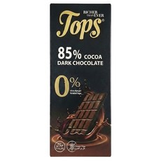 TOPS 85%無加糖醇黑巧克力, 50g, 1個