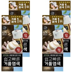 미쟝센 쉽고 빠른 거품 새치전용 염모제, 6N밝은갈색, 4개