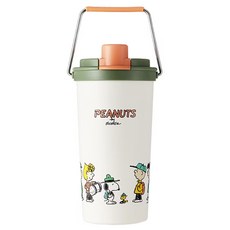Corelle Brands 康寧餐具 SNOOPY 鋅動輕瓷大容量不鏽鋼手提保溫杯, 1個, 露營趣, 800ml