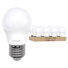 TATUNG 大同 [箱裝]LED燈泡 全電壓 球泡燈 3W E27, 白光(6500K), 20個