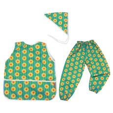 BEBE CHOUETTE 美術圍裙 + 頭巾 + 防水褲套組, 週日心情