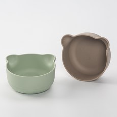 Ahtty home 小熊造型點心碗 L 2入, 薄荷、巧克力, 1組