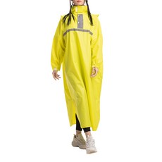 Crocodile 鱷魚 彩格太空開雨衣, 正背部高係反光飾條, 秋香黃, 2XL(肩寬90cm 胸圍80cm 下擺86cm 領中衣長125cm)