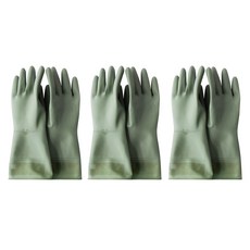 GIBONE 忠於基本 易穿脫橡膠手套, 深綠色, 大(L), 3套