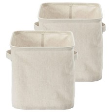 MUJI 無印良品 聚酯纖維麻收納箱 長方形, KG0QFA2A, 2個