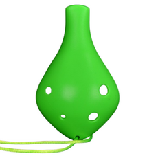 JK 高品質初學者用防碎裂6孔中音C調陶笛, 長吹嘴 綠色, 單一商品, 1個