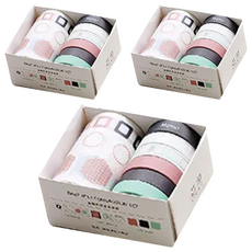 芯陌 基礎套裝紙膠帶, 10mmx3mx6卷/60mmx2mx1卷, 純色基礎圖形模切, 優質紙可反復黏貼, 水梨, 3個