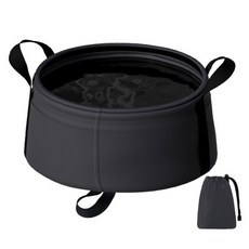 캠핑 아웃도어 접이식 물동 대야 8.5L 케이스 포함, 블랙, 1개