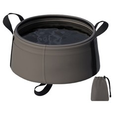 캠핑 아웃도어 접이식 물동 대야 8.5L 케이스 포함, 카키, 1개