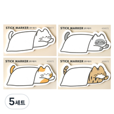 棉被貓咪便條紙 4款 x 40張組合, 白色 + 灰色 + 橘色 + 棕色, 5套