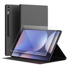 아라리 마그네틱 마이폴리오 태블릿 케이스 + 전면 강화유리 세트, 블랙