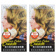 妮卡美多護髮染髮霜 髮色與保濕護理的完美平衡, N7 星沙棕 橘黃, 2盒