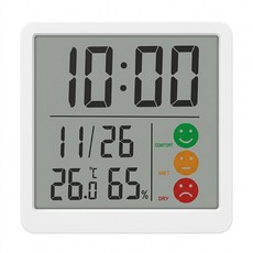 Kinyo 多合一時間溫濕度計, 白色, 1個