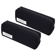 뭉구 5500 캠퍼스 랩 심플 펜파우치, 블랙, 2개
