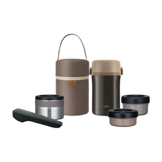 THERMOS 膳魔師 保溫便當盒組 TKLF-1200F, 布朗尼黑, 1組