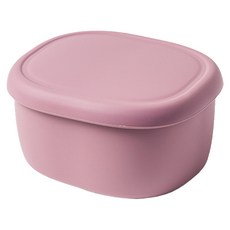 Kitchen Factory 粉彩色橢圓形矽膠密封保鮮盒 深粉紅色 600ml, 1個