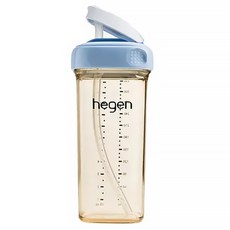 hegen PCTO 輕飲時光PPSU方圓型寬口吸管杯3.0, 沁藍色, 330ml, 1個