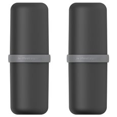 DM 辦公室牙刷杯收納盒, 黑色, 2個