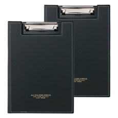 Raymay A4皮製板夾, 黑色, 2個