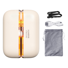 178_shop 脖數顯磁吸暖手寶 收納袋 + 充電線 + 掛繩 奶白色, JF310