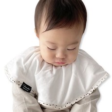 Cherinette Cheri圍兜, 1入, 白底黑點款