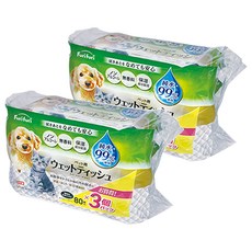 Life-do.Plus 99%純淨水寵物濕紙巾 80張, 日本製造, 6包