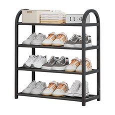원리버 현관 깔끔 대형 신발 정리대 4단, 블랙, 1개