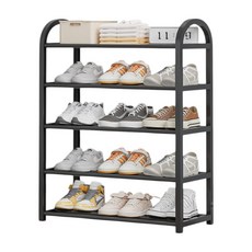 ONE RIVER 玄關整潔大型鞋架 5層, 黑色, 1個