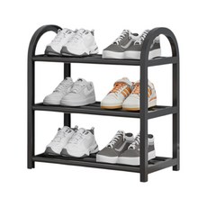 Wonlibeo 玄關整潔中型3層鞋架, 黑色, 1個