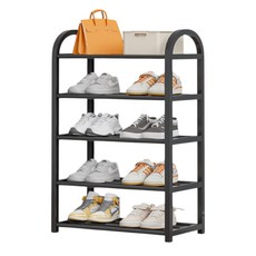 WONRIVER 玄關整潔中型5層鞋架, 黑色, 1個